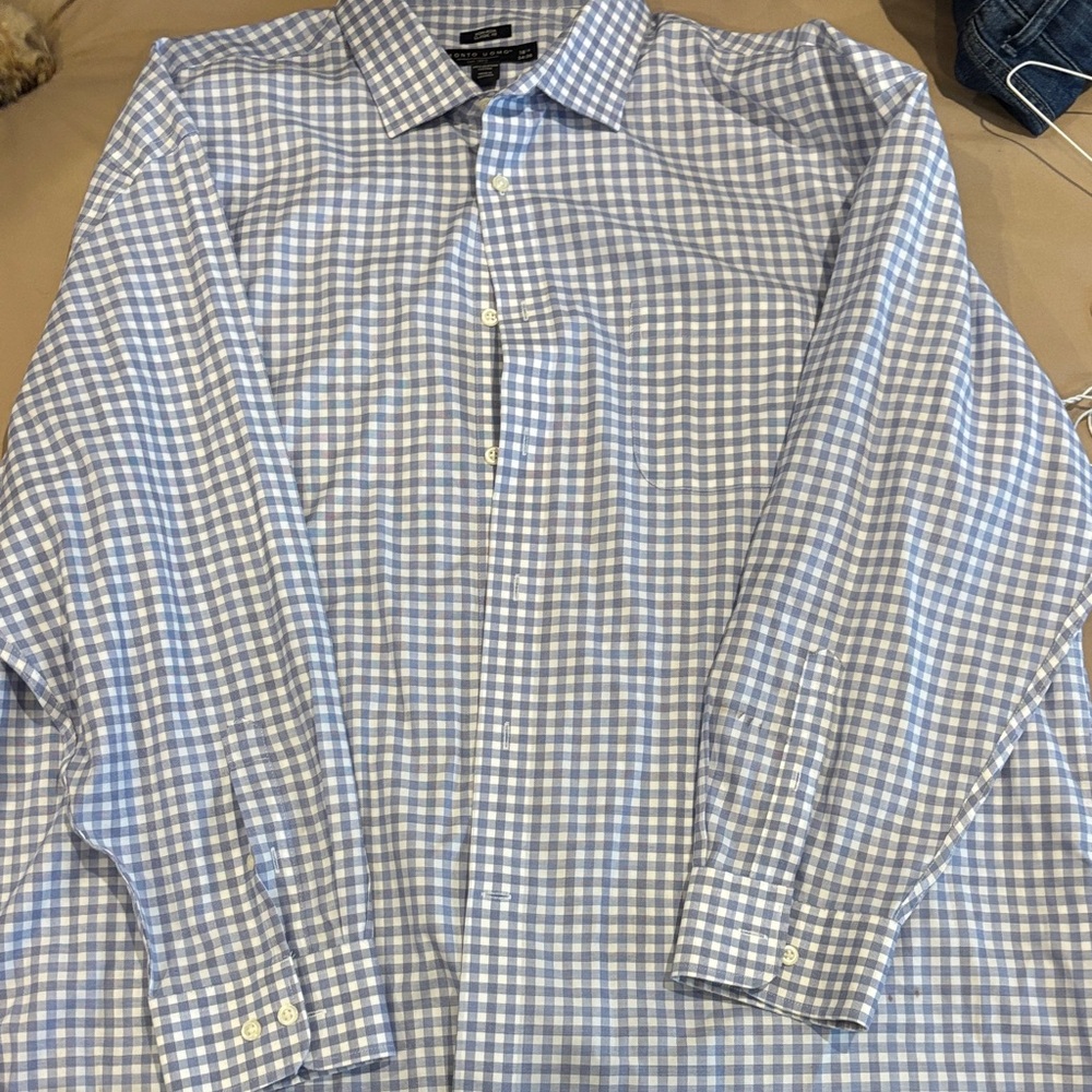 Pronto Uomo Light Blue Gingham Dress Shirt